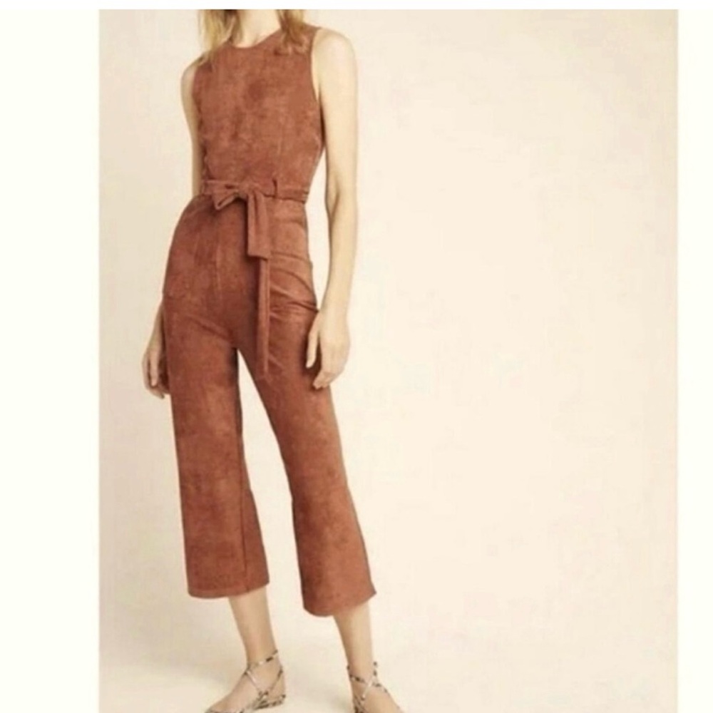 New Anthropology Women’s  Brown Suede  Jumpsuit